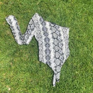 snakeskin pattern bodysuit